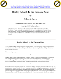 Carver, Jeffrey A — Reality School in the Entropy Zone