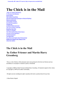 Freisner, Esther M — The Chick Is in the Mail
