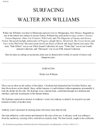 Williams, Walter John — Surfacing