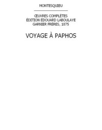 Montesquieu — Voyage à Paphos