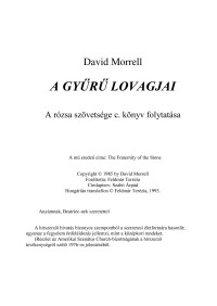 David Morrell — A gyűrű lovagjai