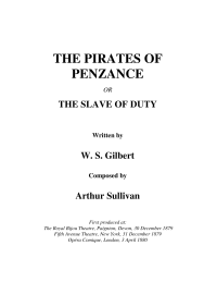 Gilbert, W S — Pirates of Penzance, or The Slave of Dutyy
