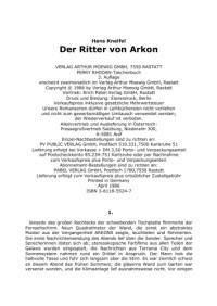 Kneifel Hans — Der Ritter von Arkon