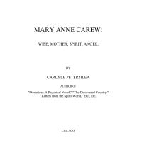 Petersilea Carlyle — Mary Anne Carew