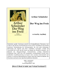 Schnitzler Arthur — Der Weg ins Freie