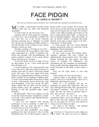 Bennett, James W — Face Pidgin