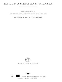 Richards, Jeffrey H (editor) — Early American Drama