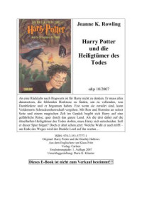 Rowling, Joanne K — Die Heiligtümer des Todes