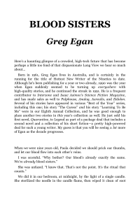 Egan Greg — Blood Sisters