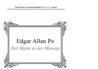 Poe, Edgar Allan — Der Mann in der Manege