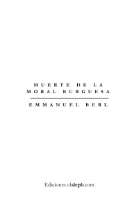 Berl Emmanuel — Muerte De La Moral Burguesa