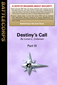  — Destiny's Call Part 3