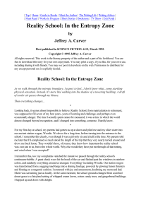 Carver, Jeffrey A — Reality School in the Entropy Zone