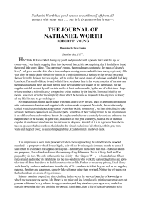 Young, Robert F — The Journal of Nathaniel Worth