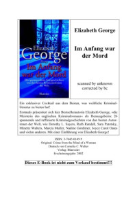 George Elizabeth — Im Anfang war der Mord