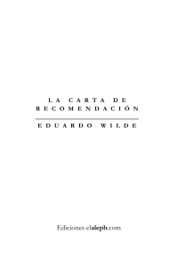 Wilde Eduardo — La Carta De Recomendacion