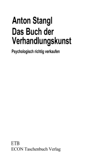 Stangl Anton — Das Buch der Verhandlungskunst