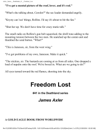 Axler James — Freedom Lost