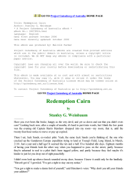 Weinbaum, Stanley G — Redemption Cairn