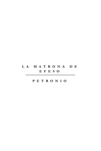 Petronio — La Matrona De Efeso