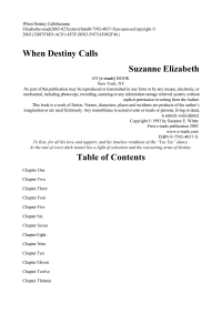 Elizabeth Suzanne — When Destiny Calls