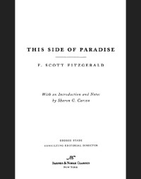 Fitzgerald, F Scott — This Side of Paradise