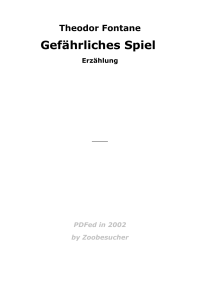 Fontane Theodor — Gefährliches Spiel