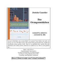 Gaarder Jostein — Das Orangenmädchen