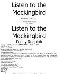 Rudolph Penny — Listen to the Mockingbird