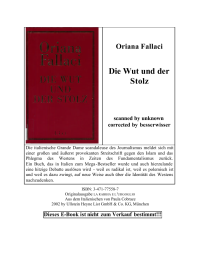 Fallaci Oriana — Die Wut und der Stolz