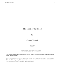 Tregarth Cynnara — The Mark of the Blood