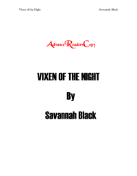 Black Savannah — Vixen of the Night