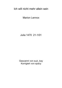 Lennox Marion — Ich will nicht mehr allein sein