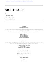 Erickson Karen — Night Wolf