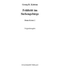 Kristan, Georg R — Fehltritt Im Siebengebirge