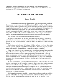 Resnick Laura — No Room for the Unicorn