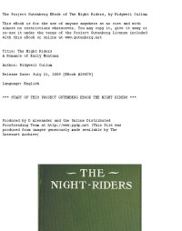 Cullum Ridgwell — The Night Riders