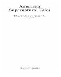 Joshi, S T — American Supernatural Tales