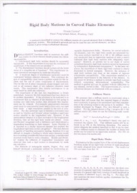 Cantin G. — Rigid Body Motions in Curved Finite Elements