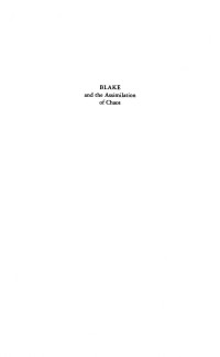 Christine Gallant — Blake and the Assimilation of Chaos