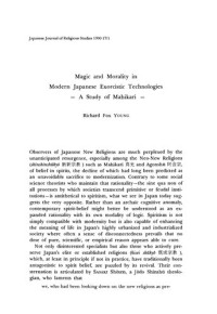 Richard F. Young — Magic and Morality in Modern Japanese Exorcistic Technologies: A Study of Mahikari