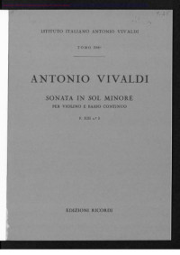 Антонио Вивальди — Sonata in sol minore. T. 356