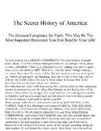  — The Secret History Of the USA