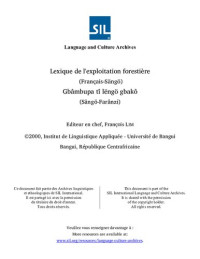 François Lim (Ed.) — Lexique de l’exploitation forestière (Français-Sängö). Gbâmbupa tî lëngö gbakô (Sängö-Farânzi)