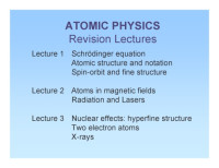  — Atomic Physics Revision