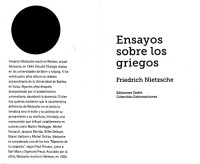 Friedrich Nietzsche — Ensayos sobre los griegos