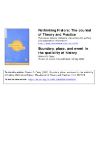 Casey E. — Boundary, place, and event in the spatiality of history