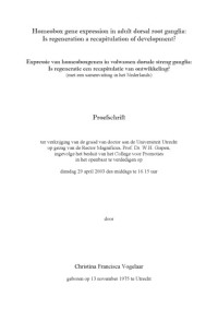  — homeobox gene expression in adult dorsal root ganglia is regeneration a recapitulation of development christina francisca vogelaar