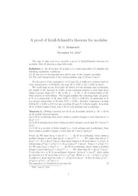 Mohammad Gholamzadeh Mahmoudi — A proof of Krull-Schmidt’s theorem for modules