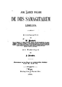 Łasicki Jan — De diis samagitarum libellus